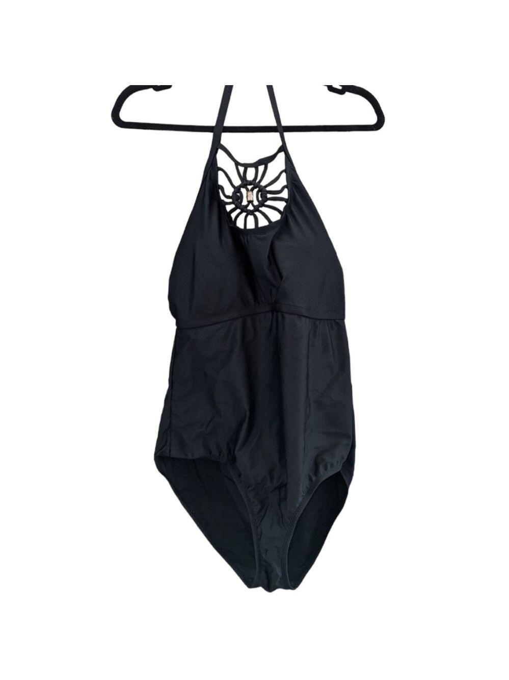 Playa Swim Black cut out halter one piece swimsuit Size 1X